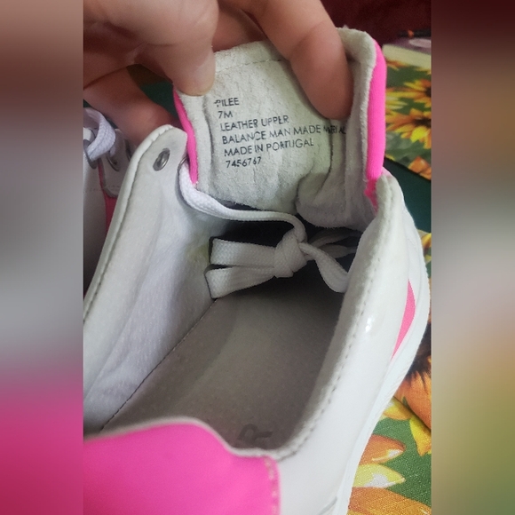 Bull Boxer pink and white size 7 women's leather shoes / sneakers Neon 80s style - Picture 5 of 11